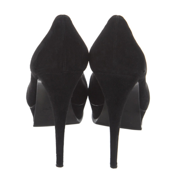 YSL Sexy Suede 8.5 Platform Tribtoo Heels Stiletto Pump Black 39 Yves St Laurent - Picture 7 of 8
